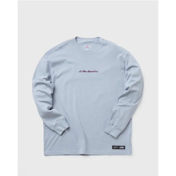 RARE Jordan x A Ma Maniére Long Sleeve Tee Shirt Mens Medium DJ9758-464 AJ2 Blue - Picture 1 of 3